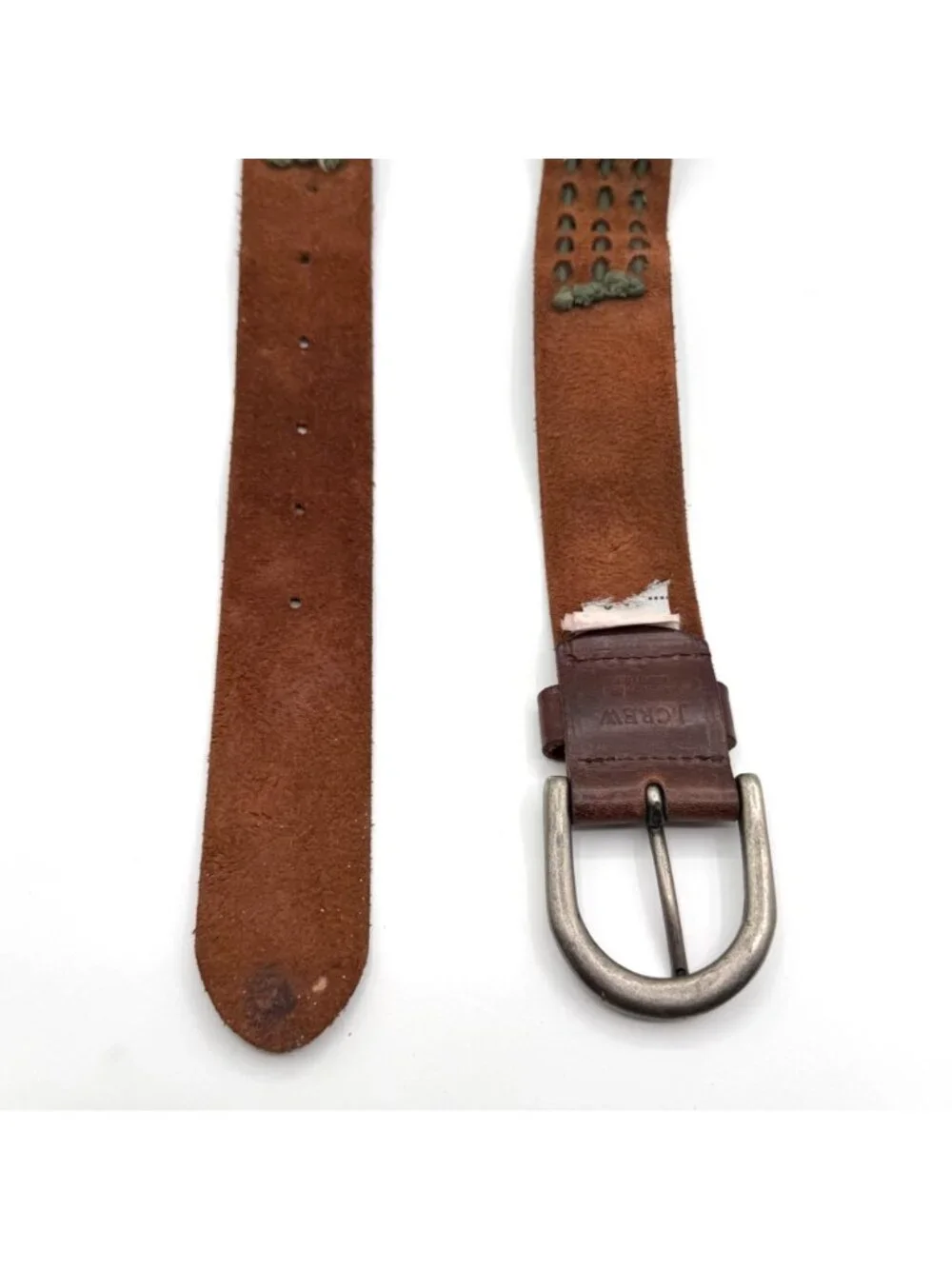 J. Crew Brown Genuine Leather Studded Detail Belt Size M